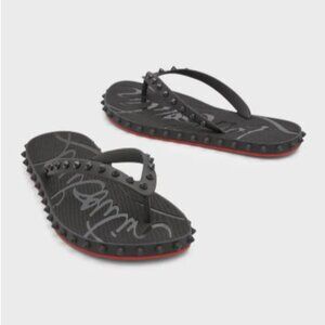 Christian Louboutin Loubi Donna Spike Flip Flops Size 7